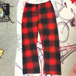 Medium red x black plaid pajama pants